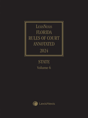 cover image of LexisNexis Florida Rules of Court Annotated